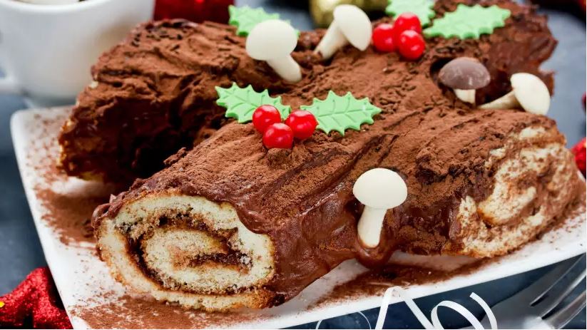 Recette : Bûche de Noël roulée traditionnelle au chocolat
