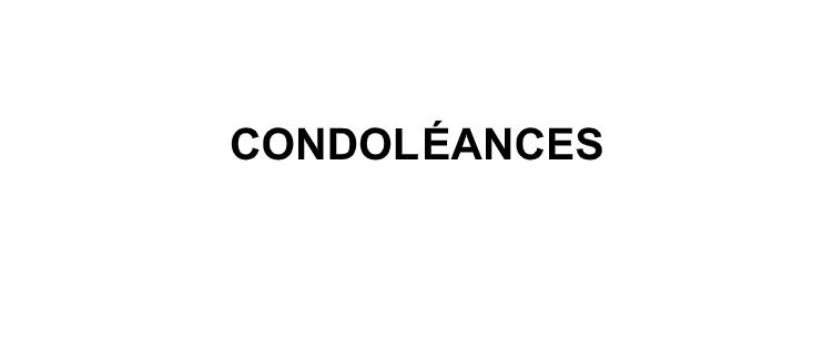 CONDOLÉANCES