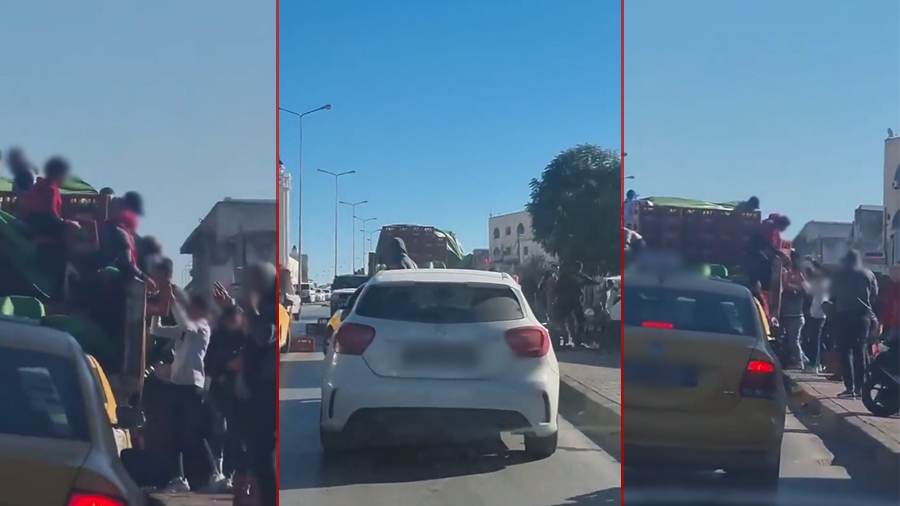 Tunisie – VIDEO : La Cagna : Pillage d’un camion transportant de la bière