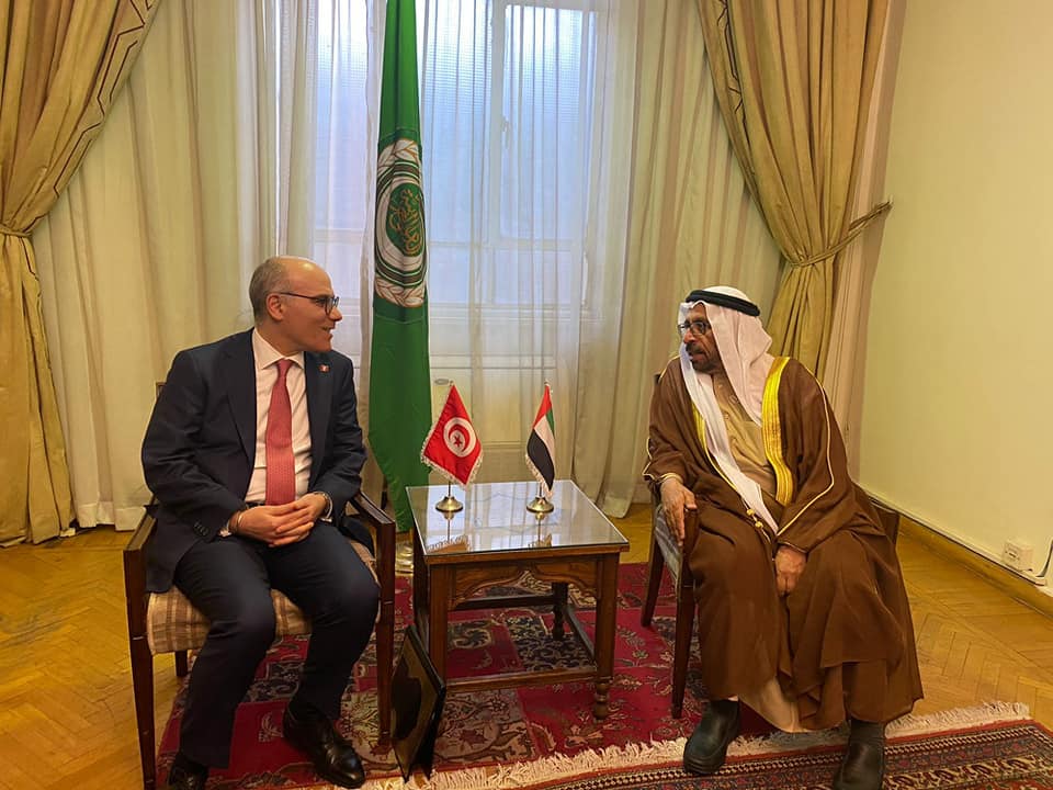 La consolidation des relations tuniso-émiraties objet d’une rencontre entre Nabil Ammar et Khalifa Chahine Al-Marar