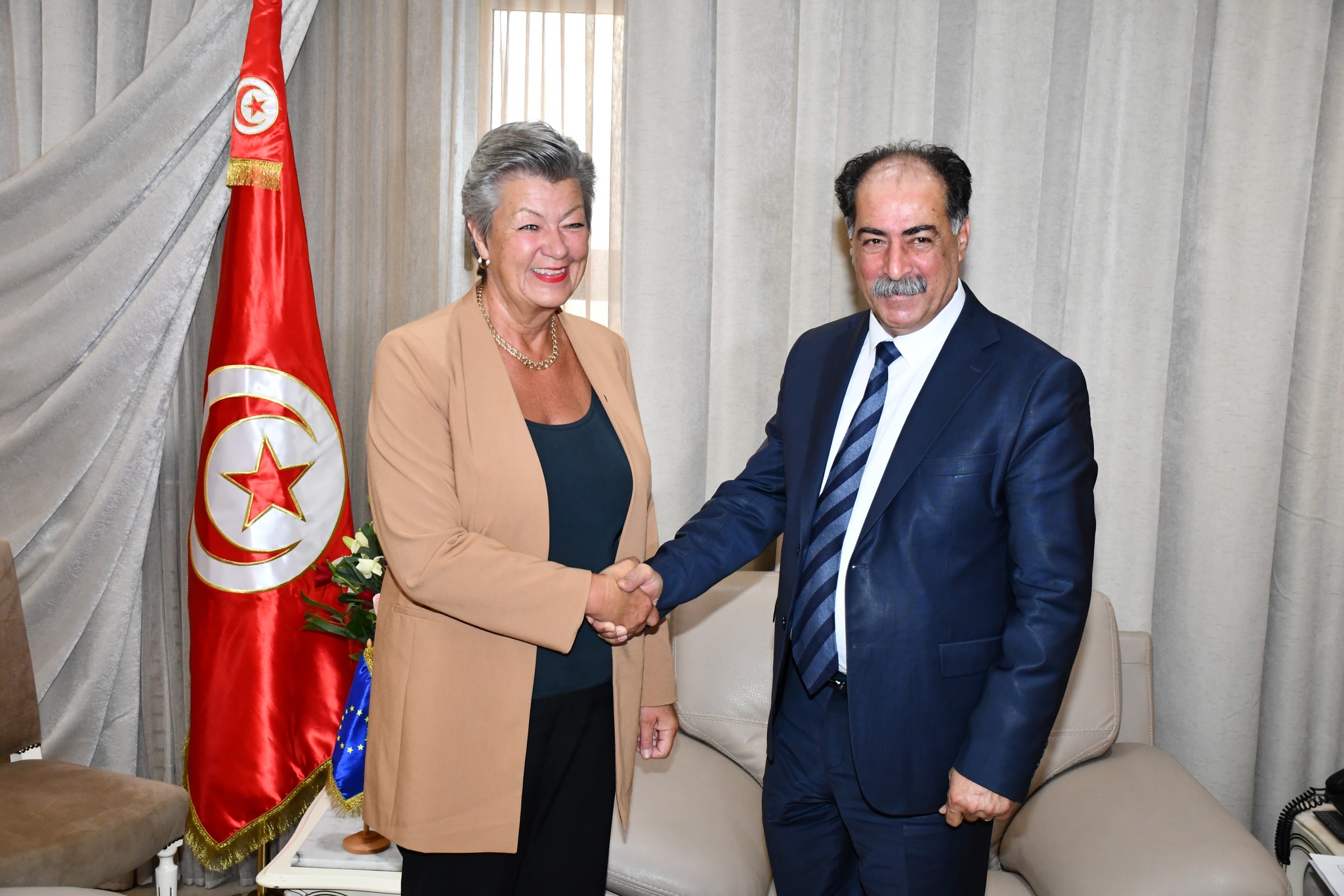 Kamel Feki s’entretient avec la Commissaire de l’Union européenne pour les affaires intérieures