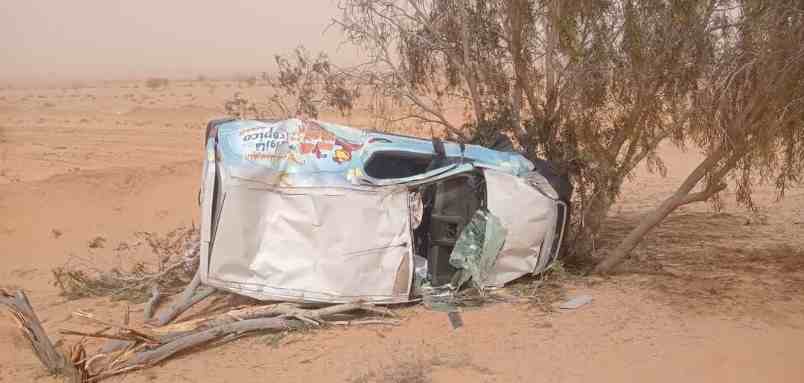 Tunisie – Gabes : Le vent renverse une voiture