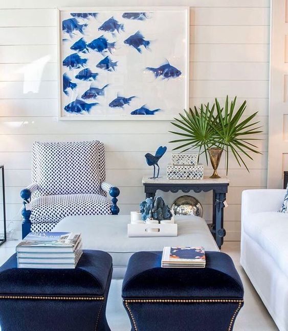 Le Blanc le Bleu dans le design intérieur