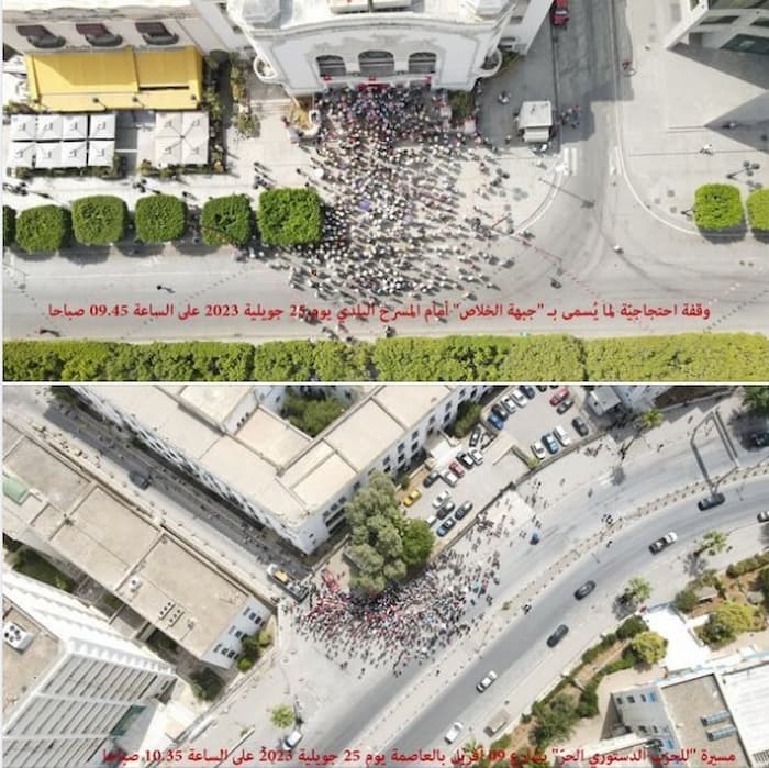 25-Juillet : Le ministère de l’Intérieur publie les photos aériennes de la manifestation du Front de Salut National et du PDL