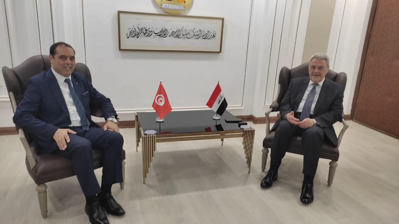 La coopération bilatérale entre la Tunisie et l’Irak objet d’une réunion entre Mounir Ben Rejiba et Mohammed Hussein Mohammed Bahr al-Uloom