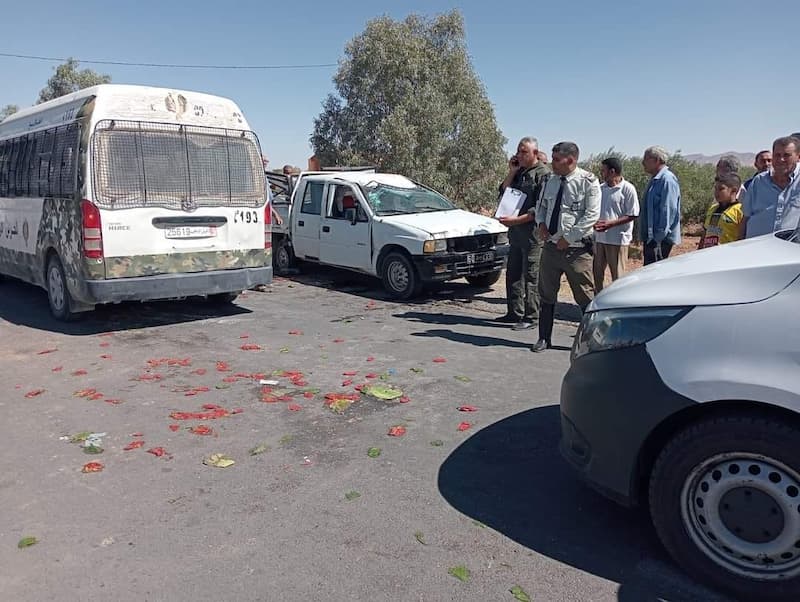 Sidi Bouzid: 22 ouvrières agricoles blessées dans un accident de la route