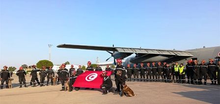 Tunisie – Départ d’une unité spéciale de la protection civile vers la Libye
