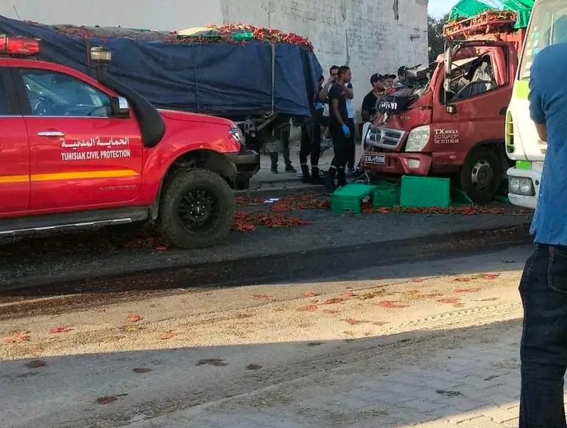 Hammamet: Une collision entre deux camions fait un décès