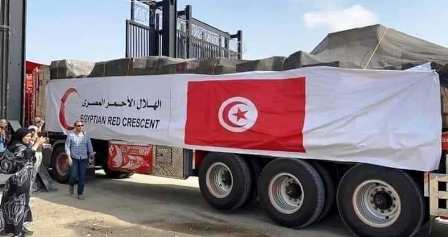 Tunisie – Le premier lot d’aide tunisienne traverse le passage de Rafah