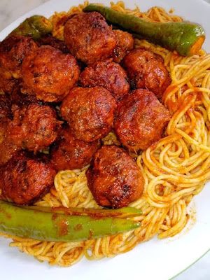 Recette spaghetti tunisienne aux boulettes de poisson