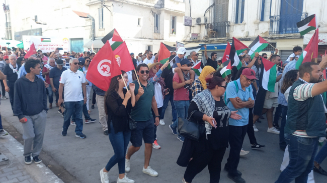 Tunis: Marche de protestation pacifique pour soutenir le peuple palestinien