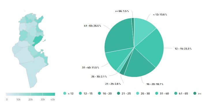 Classement par gouvernorats des participants à la Consultation nationale sur la réforme du système éducatif