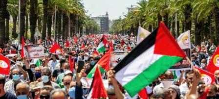 Tunisie – L’UGTT appelle à la participation massive à la marche nationale de soutien à la résistance palestinienne