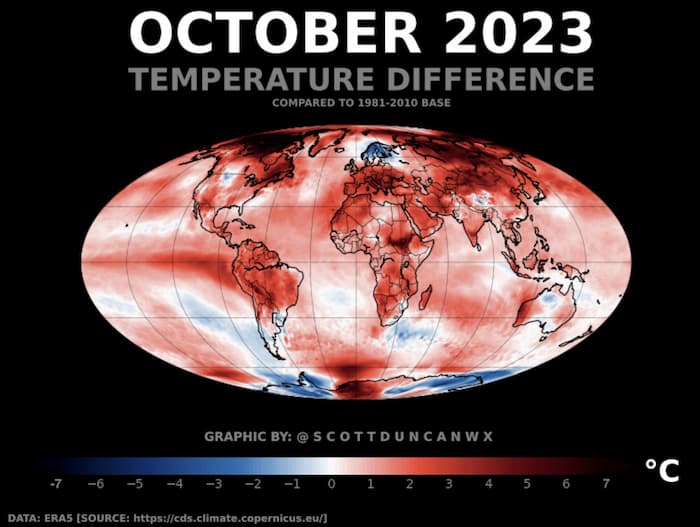 Scott Duncan: La Terre vient d’enregistrer son mois d’octobre le plus chaud jamais enregistré