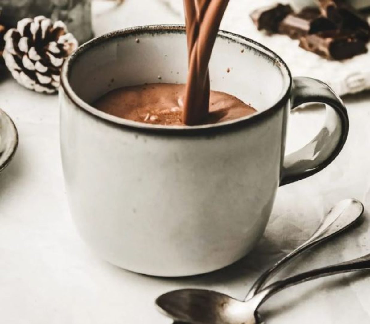 Mug décor Licorne et sa cuillère à chocolat chaud chocolat lait