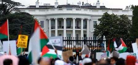 Manifestation pro Palestine devant la Maison Blanche à Washington