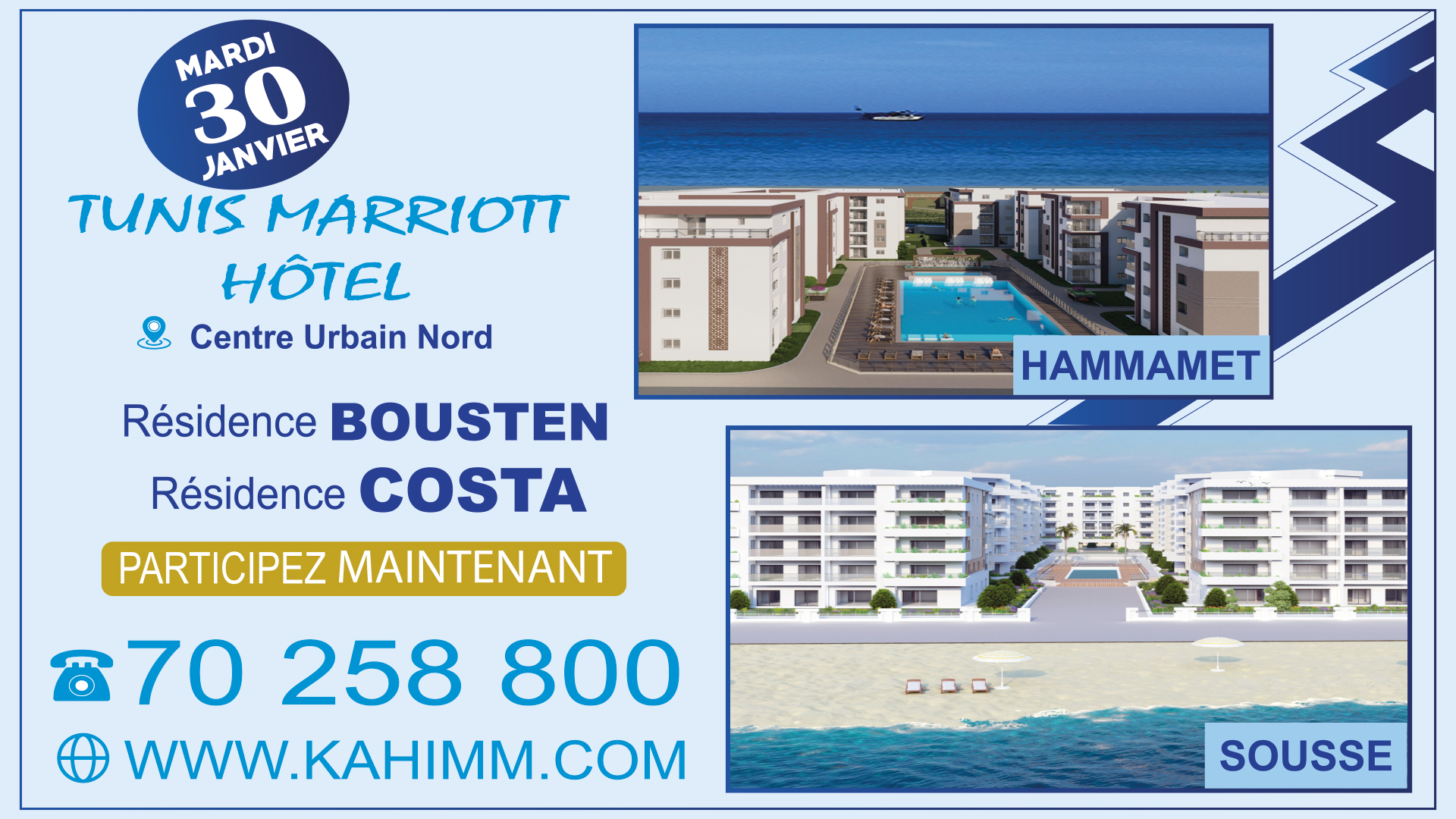 Journée résidences Bousten & Costa @ Hôtel Mariott Tunis
