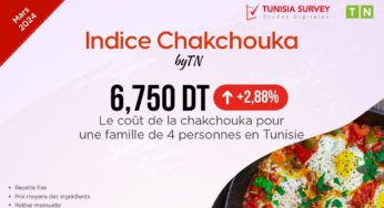 Indice Chakchouka – Mars 2024 : Combien Coûte un plat de Chakchouka pour 4 personnes en Tunisie ?