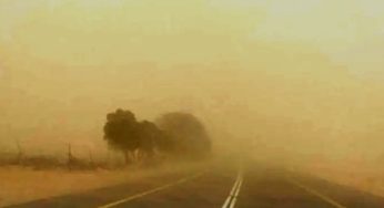 Tunisie – Kébili : Visibilité quasi nulle sur la route entre Souk Lahad et Gafsa