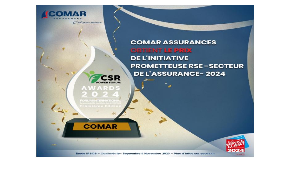 COMAR Assurances obtient le prix de L’INITIATIVE PROMETTEUSE RSE -SECTEUR DE L’ASSURANCE- 2024″