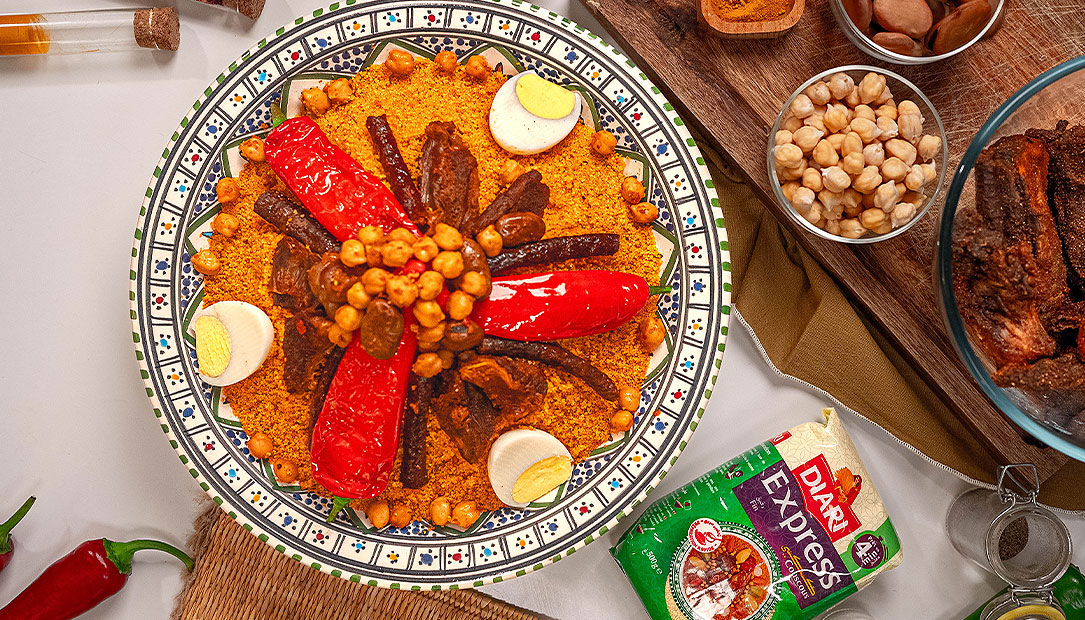 Recette : Couscous Diari Express au Kadid et Merguez