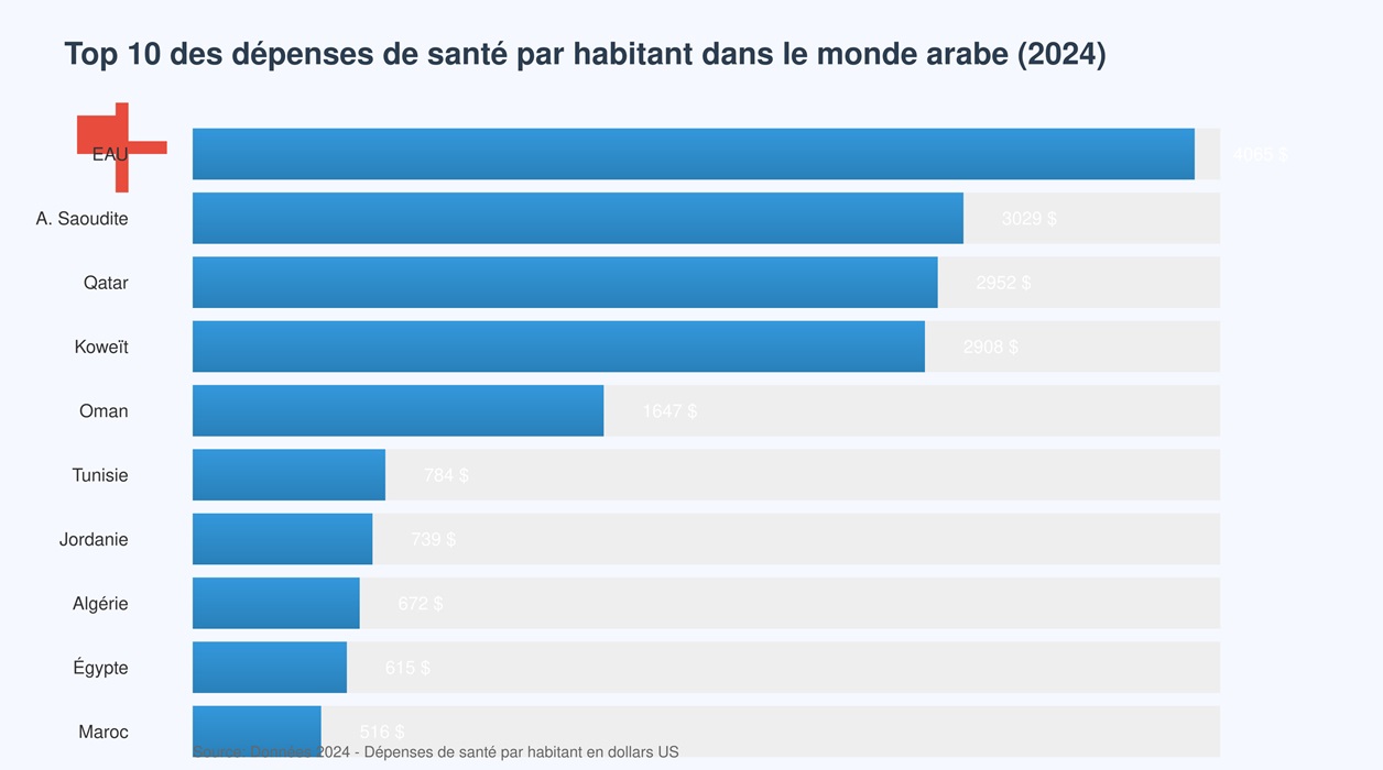 Top 10 des pays arabes par dépenses de santé, La Tunisie bien placée …