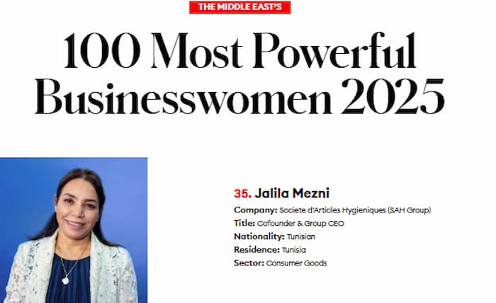Une Tunisienne dans le Top 100 des femmes d’affaires les plus puissantes du Moyen-Orient