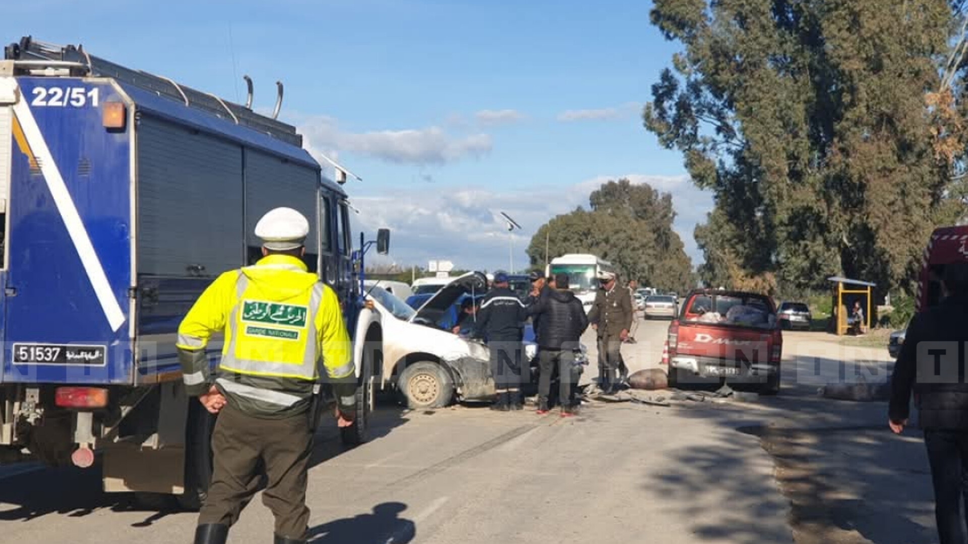 Jendouba: Une collision entre 3 véhicules fait des blessés