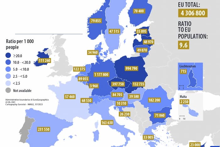 4,3 millions d’Ukrainiens bénéficient du statut de protection temporaire dans l’UE
