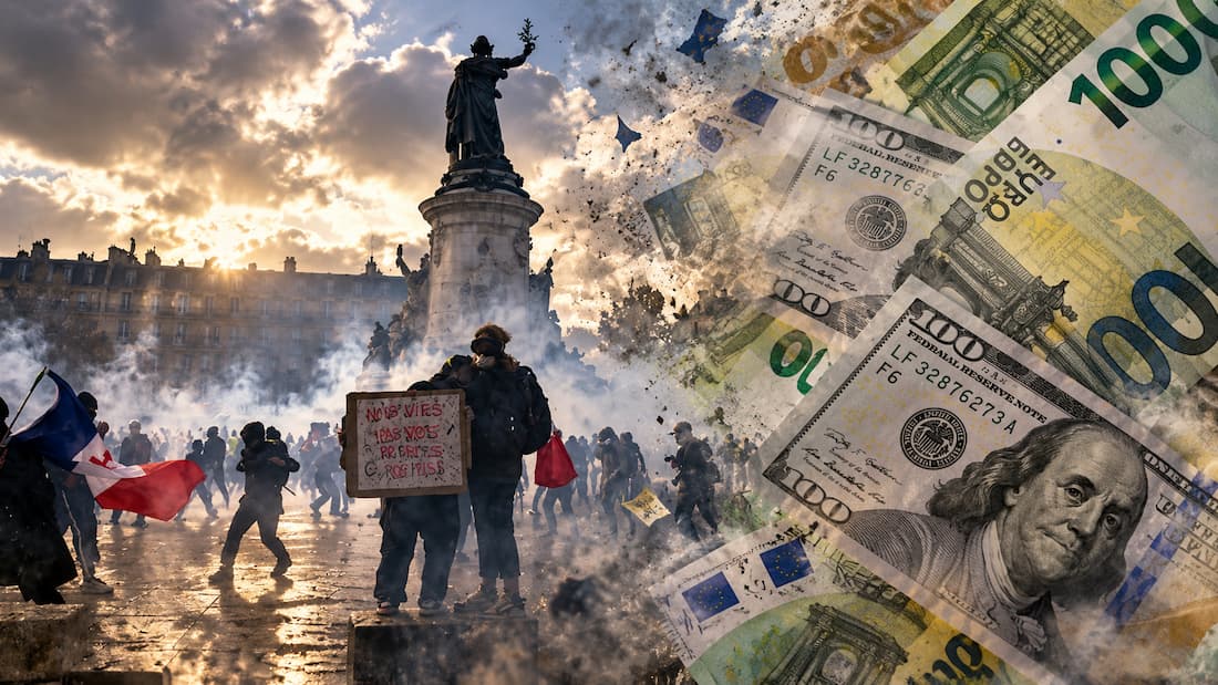 L’euro recule face au dollar sur fond de tensions sociales et géopolitiques en Europe